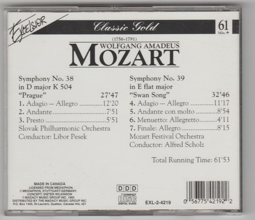 2 Classical CDs - Mozart - Symphony #38 & 39 & Beethoven "Symphony #9 FREE SHIP - Picture 6 of 6