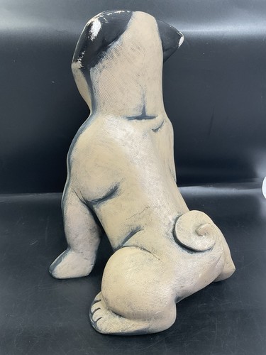 "Figura pintada a mano de 13,5"" de alto escultura grande de perro Pug Lynda Pleet RARA" - Imagen 13 de 17