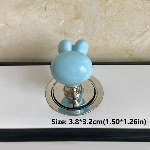 Plastic Toilet Tank Button Cute Bunny Cabinet Handle Furniture Handle - Picture 2 of 8