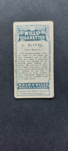 Wills Cigarette Cards - Cricketers 1908 Small "S" - Picture 40 of 88
