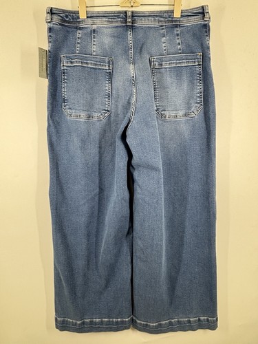 NWT Maeve Colette Petite High Rise Wide Leg Crop Jean in Medium Wash Blue 34 - Picture 5 of 8