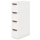 Narrow Storage Cabinet For Small Space 4-Drawer Rolling Organizer Unit
