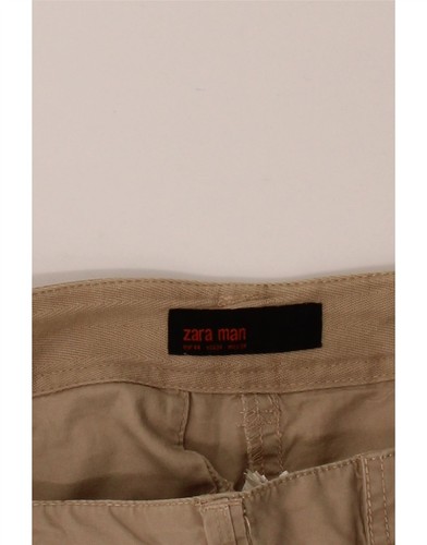 Pantalones Cortos Carga ZARA Para Hombre EU 44 Grande W34 Marrón Algodón DG05 - Imagen 3 de 3