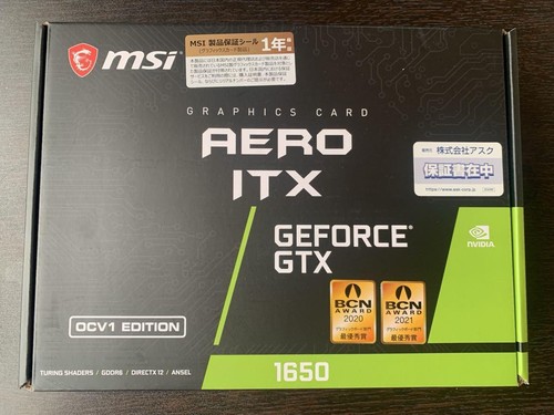 MSI Geforce GTX 1650 Aero ITX OCV1 Edition Graphics Board w/Box - Picture 15 of 24