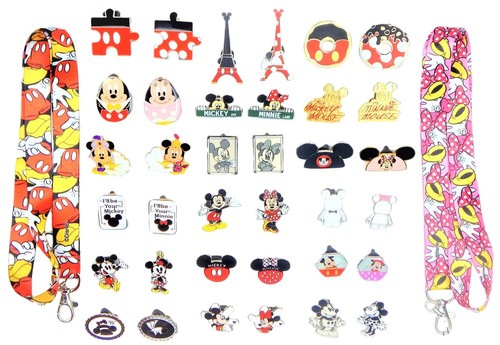 Mickey und Minnie Paare Schlüsselband Set mit 10 Disney Park Trading Pins Brandneu - Bild 4 von 4