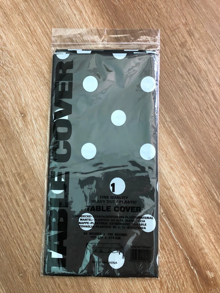 Manteles de plástico para fiesta con lunares manteles rectangulares tamaño 108" x 54" Foto 3 de 4