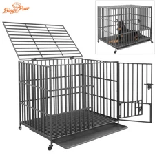 Rust-proof Heavy Duty Metal Large Dog Cage Kennel Crate Playpen Indoor Outdoor