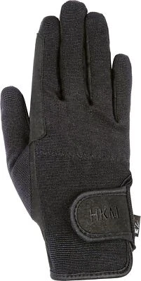 HKM Reithandschuh -Special- Hochwertig schwarz/schwarz für Kinder und Damen Neu