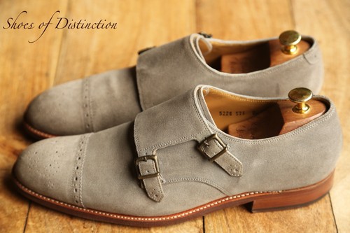 Grenson Grey Suede Double Monk Buckle Shoes Men's UK 9.5 US 10.5 EU 43.5 - Bild 3 von 10