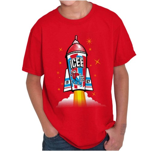 Graphic Icee Rocket Licensed Novelty Logo Unisex Kids Youth Crew T Shirts - Picture 7 of 7