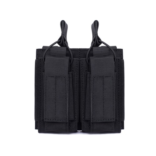Tactical Molle Nylon Open Top Magazine Pouch 2 in 1 Double Rifle Pistol Mag Bag - Picture 8 of 14