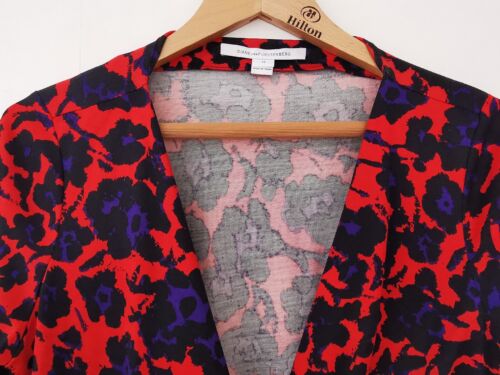 Diane Von Furstenberg New Julian Two Silk Mini Wrap Dress Size UK 12 - Picture 2 of 12
