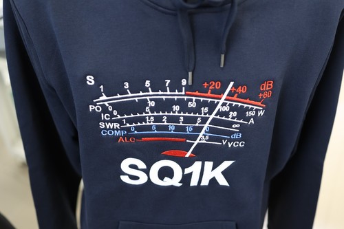 Sudadera con Capucha S-meter Indicador de Llamada Personalizado con Bordado para Radioaficionado Color Azul Marino - Imagen 3 de 17