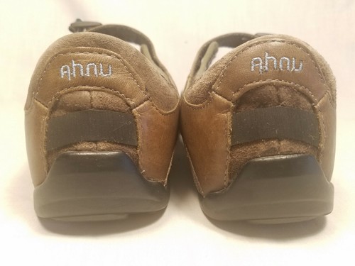 AHNU Womens Shoes Leather Brown Green Adjustable Mary Janes Comfort Walking 7.5M - Picture 7 of 12
