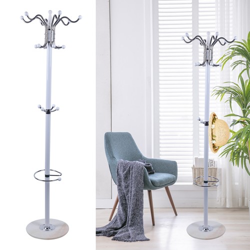 16 Hook Metal Coat Hat Rack Metal Clothes Hanger Umbrella Holder Organizer Stand - Picture 26 of 36