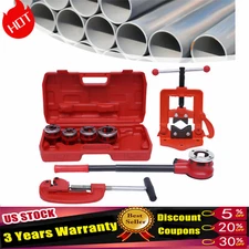 Pipe Threader Ratchet Typeand5 Dies Set Pipe Cutter Threading Tool 1/2" Up to 2"