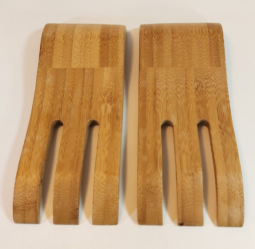 Bear Claws Salad Servers Tiki Design Hands BBQ Party Buffet Tableware Wooden - Picture 6 of 10