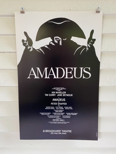Amadeus Broadway Window Card Poster 14x22" IAN McKELLEN TIM CURRY JANE SEYMOUR - Picture 2 of 7