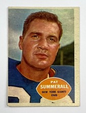 1960 Topps Football #77 Pat Summerall (Giants) 126E