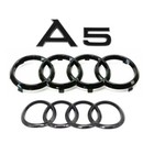 Für Audi A5 17-19 Emblem Ringe V+H Kühlergrill 273MM+192MM Gebogen Schwarz Glänz