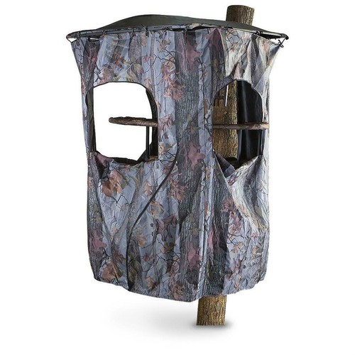 Universal Tree Stand Blind Kit Deer Hunting Big Game Camo Cover 3 Windows Stakes - Picture 5 of 12