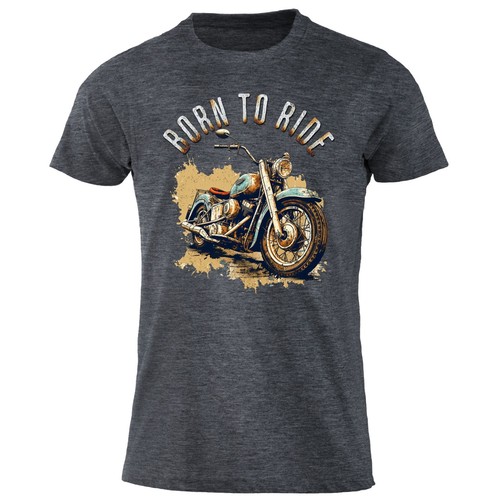 Born To Ride Biker tshirt Motorcycle t-shirt Motorbike Bike Chopper Cafe Racer - Picture 15 of 16