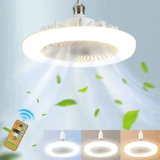 Fan For E27 Socket Light With Remote Ceiling Fan Adjustable Smart LED 3 Speed