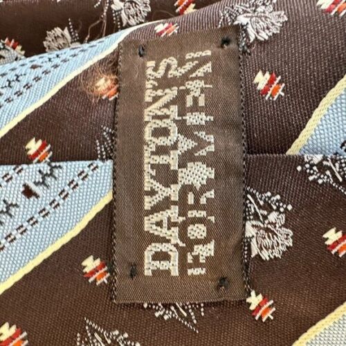 Corbata de cuello vintage retro para hombre azul marrón cachemira años 70 funky Dayton's - Imagen 2 de 2
