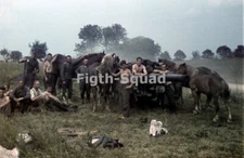 WW2 Picture Photo German 1940 Horse drawn 15cm gun 8341