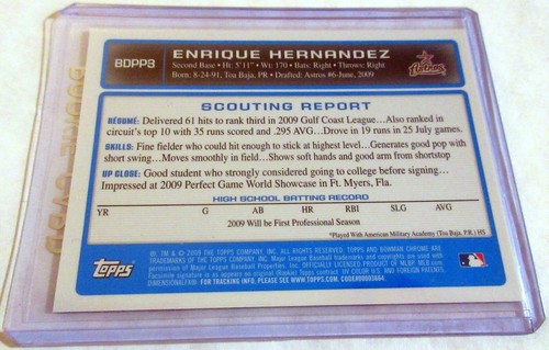 Enrique Kike Hernandez 2009 Bowman Chrome 1st Rookie Card RC 2xChamps Dodgers $$ - Bild 4 von 4