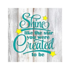 Shine like the star… Rustic Farmhouse Style White Wood Sign Wall B3-12120001099