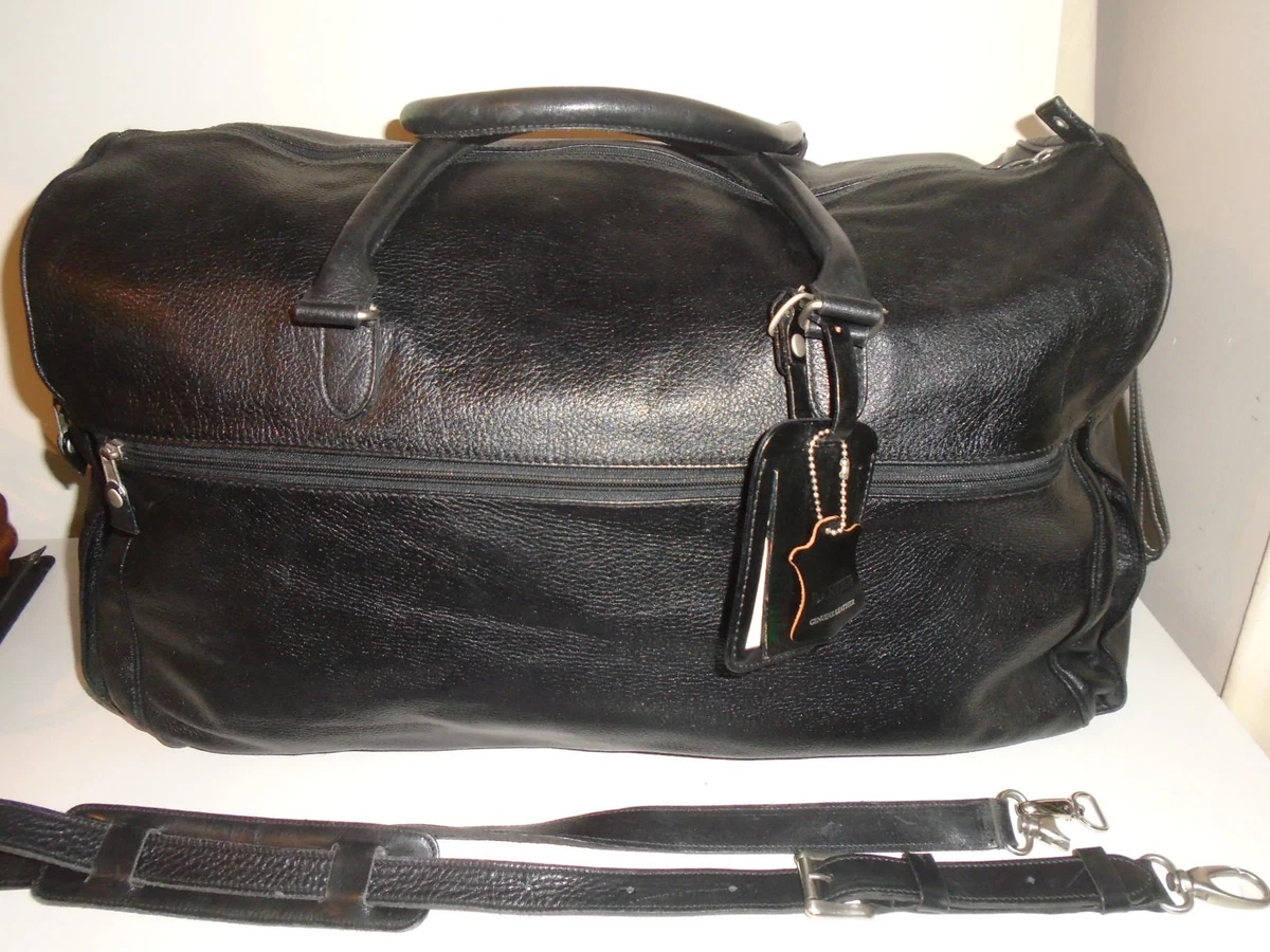 ROOTS QUALITY 21 EXECUTIVE BLACK LEATHER DANIER DUFFLE BAG +1 $480CAD  RETAIL | eBay