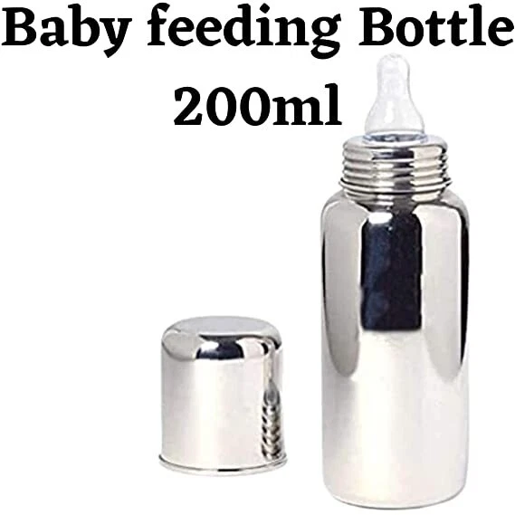 New Born Babies Set Stainless Steel Baby Feeding Bottle 200 ml