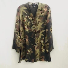 Citron Santa Monica Silk Floral Jacket Women's Size Small