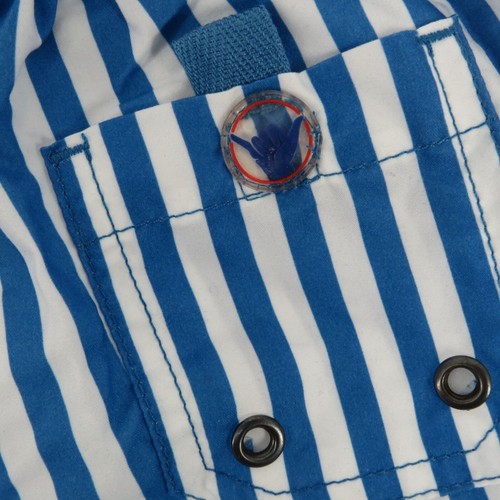 Blue & White Striped Kids Swim Shorts By Beach Bros - Picture 3 of 3