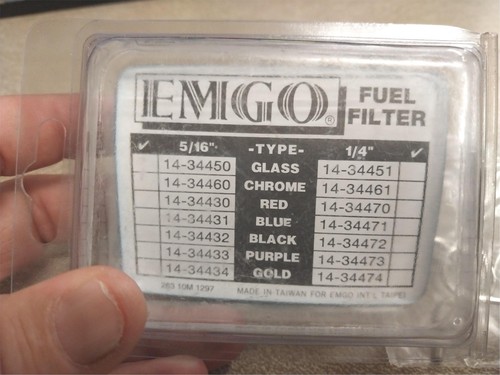 Metal Fuel Filter w/Brass Filter Element 5/16" Fitting Universal Claps 14-34460 - Picture 5 of 5