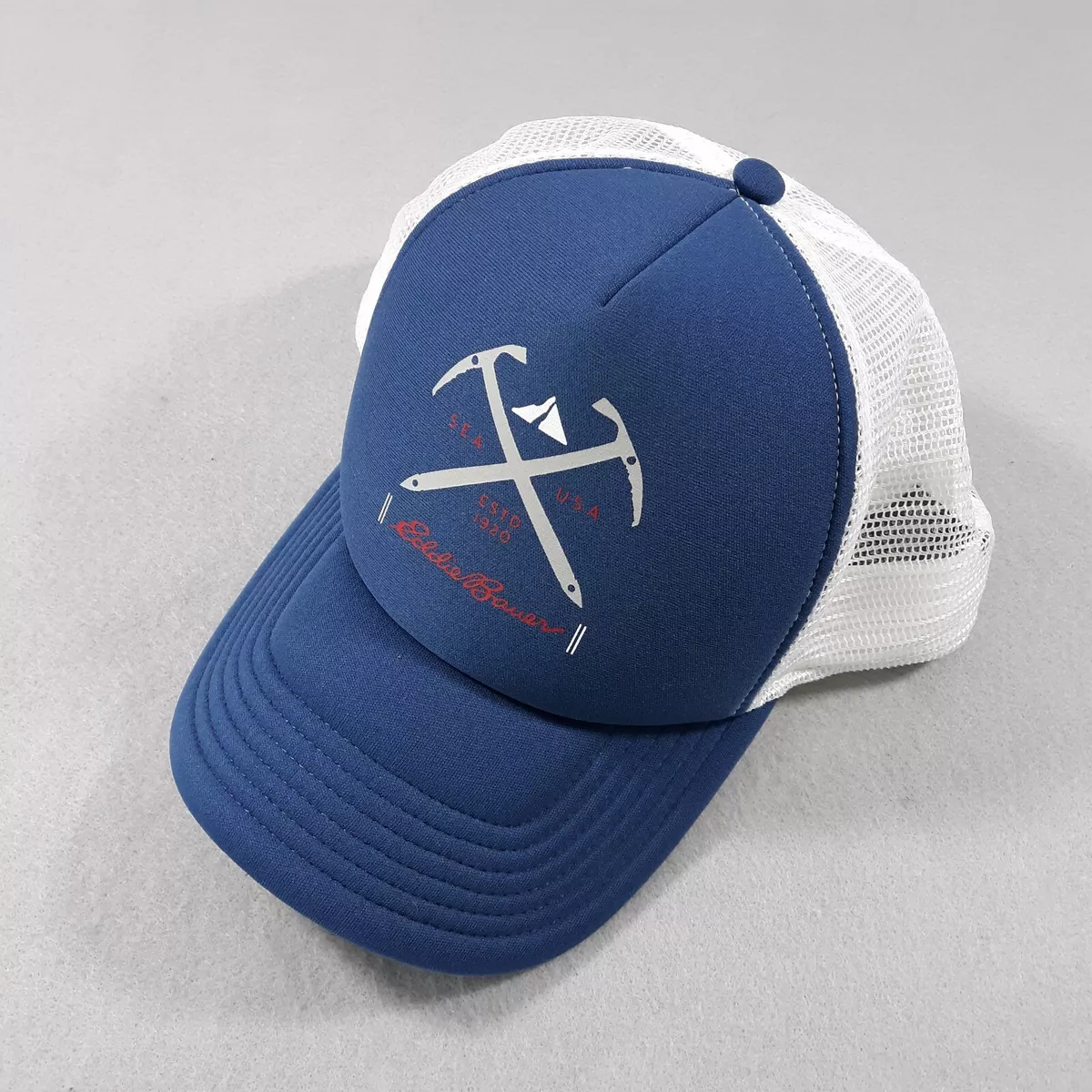 Eddie Bauer Snapback Hat Trucker Graphic Mesh Adjustable Blue