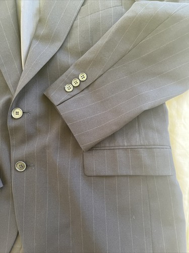 Lord & Taylor Blue Stripes Suit - Size Men's Jacket 38, Pants 38x30 - Picture 5 of 12