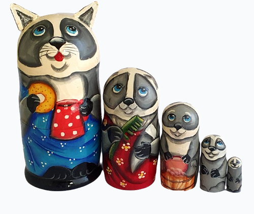 Matriochkas Russes Peintes à La Main – Thème Ferme – Artisanat Sinitsina