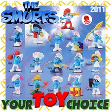 McDonald's 2011 SMURFS Peyo BLUE PVC Figure CHARACTER Movie YOUR Toy CHOICE