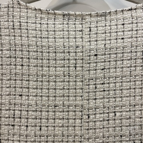 Zara Damen Struktur Tweed Baumwolle Ärmel Body Fransen Saum Crop Top Größe Large - Bild 7 von 12