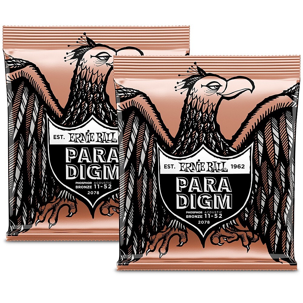Световой пучок струн для акустической гитары Ernie Ball Paradigm из люминофорной бронзы (2-Pk)