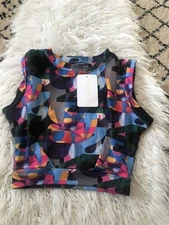 Jo + Jax Free Spirit Tee Graffiti Size Adult XS. New With Tags Crop Top. F6