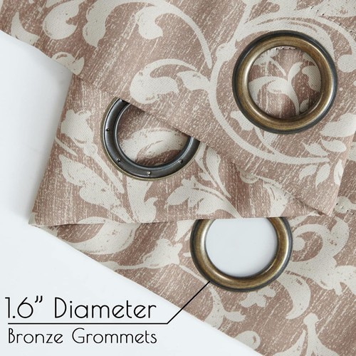 Elegant 80% Blackout Floral Curtains - 72" Length Grommet Drapes, 2 Panels - Picture 10 of 11