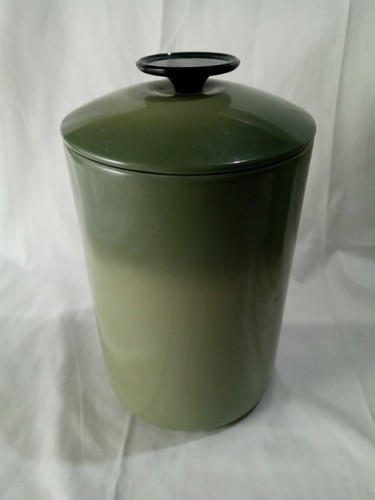 WEST BEND AVOCADO GREEN 2 PIECE CANISTER SET FLOUR SUGAR w/ 1 Lid 8.75" Tall - Picture 5 of 12