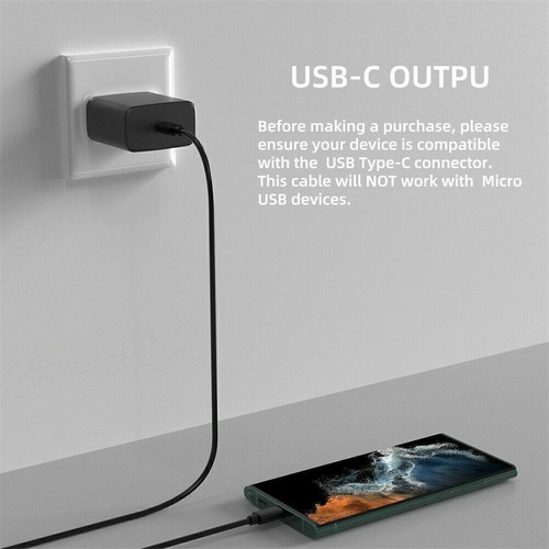 2 Pack 45W USB-C Super Fast Wall Charger + 6FT Cable For Samsung Galaxy S22 S21 - Picture 9 of 18