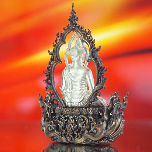 Thai Amulett Phra Buddha Lokutara Pim Yai Nawa / Echt Silber Wat Suthat #14 - Bild 9 von 11