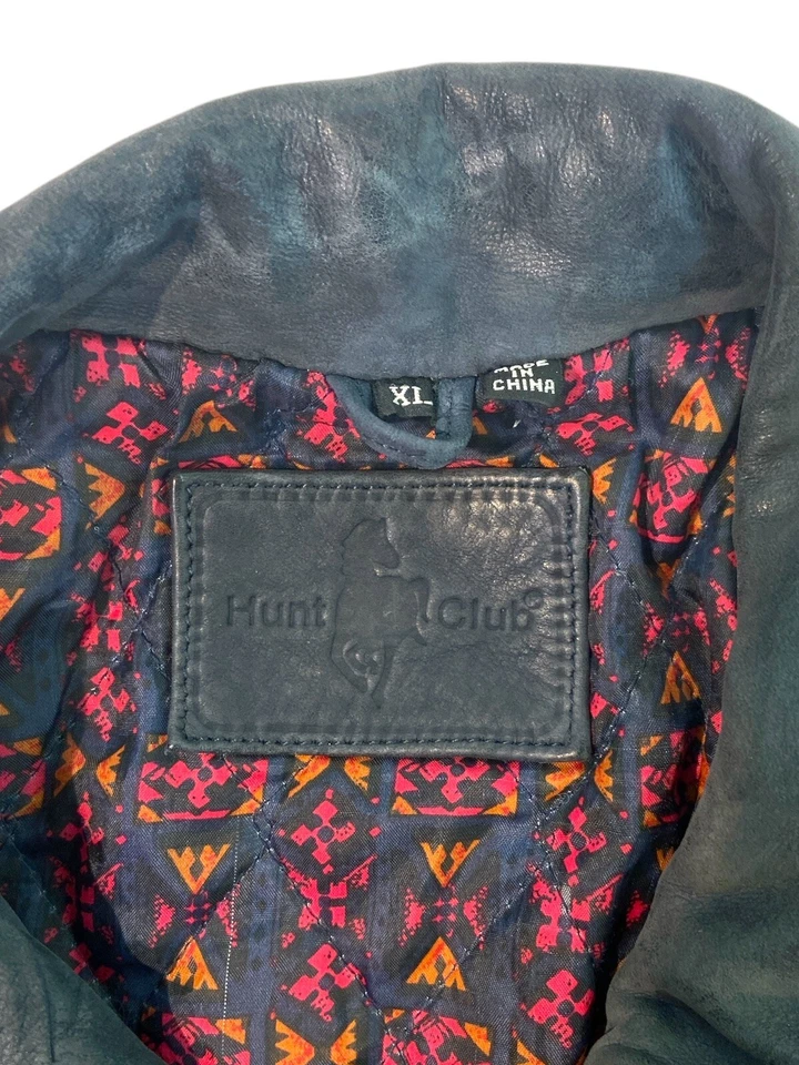 Chaqueta Bomber Vintage Hunt Club Hombre XL Azul Gamuza 11935 Foto 2 de 4
