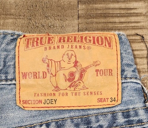True Religion Joey Jeans Distressed Light Wash Blue Women Size 28 Inseam 26 in. - Picture 6 of 14