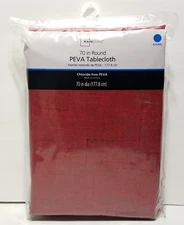 Mainstays Red Sedona 70 in Round Tablecloth 100% Peva for Banquet & Classrooms
